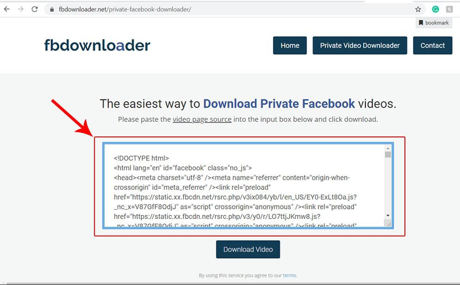 facebook video downloader private url